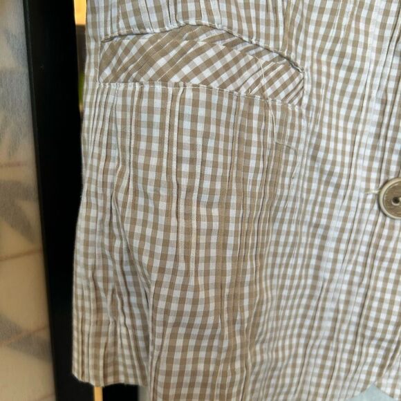 CAbi Ginger Snap Gingham Check Print Button Blazer Large - Picture 12 of 13